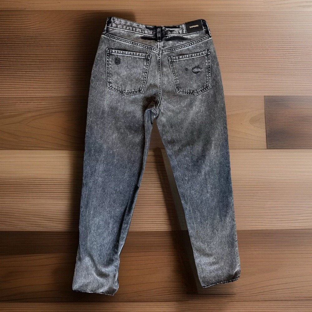 NWOT Women's Express Jeans Size 4 Black Denim Distressed Boyfriend Low Rise  *31 - Picture 6 of 11
